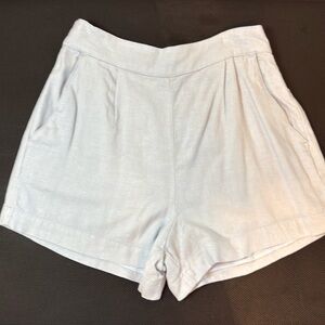 Abercrombie & Fitch Light Blue Linen Blend Pull on Shorts sz Small NWT